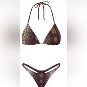 SKIMS Only Worn 1x Snakeprint Thong Bikini SET 👙🐍